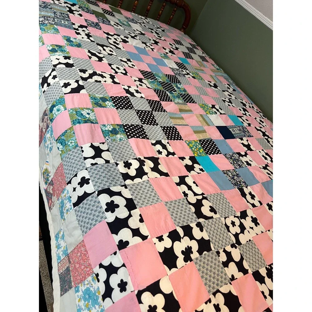 Colorful Nine Patch Quilt